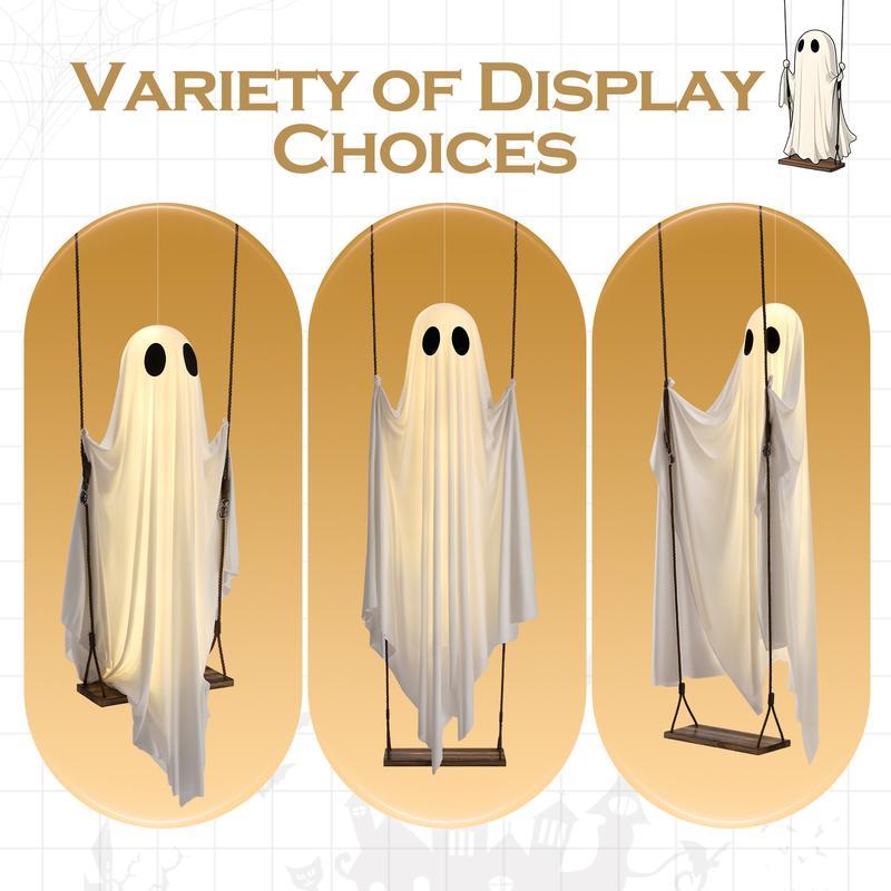 Light-Up Swinging Ghost Halloween Decoration