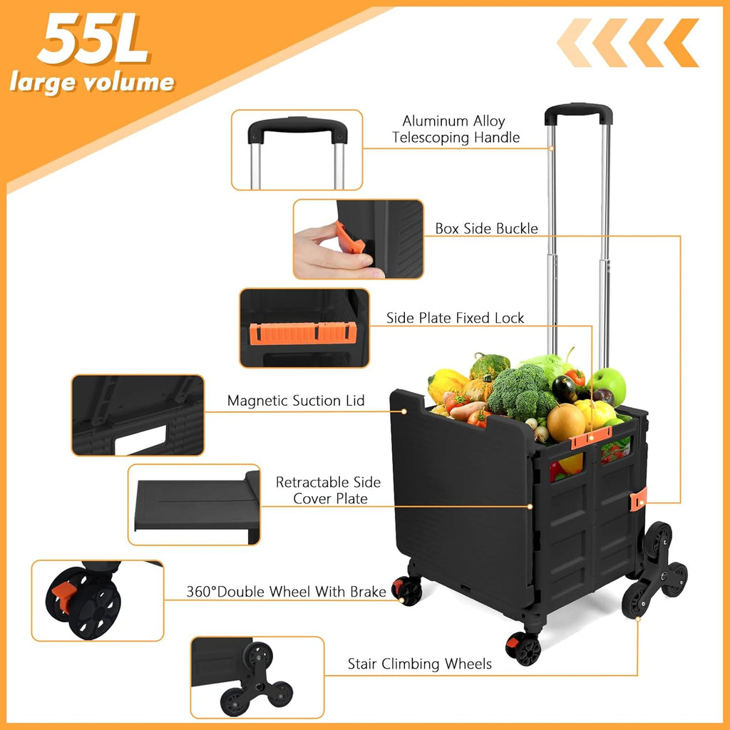 Collapsible Stair-Climbing Utility Cart