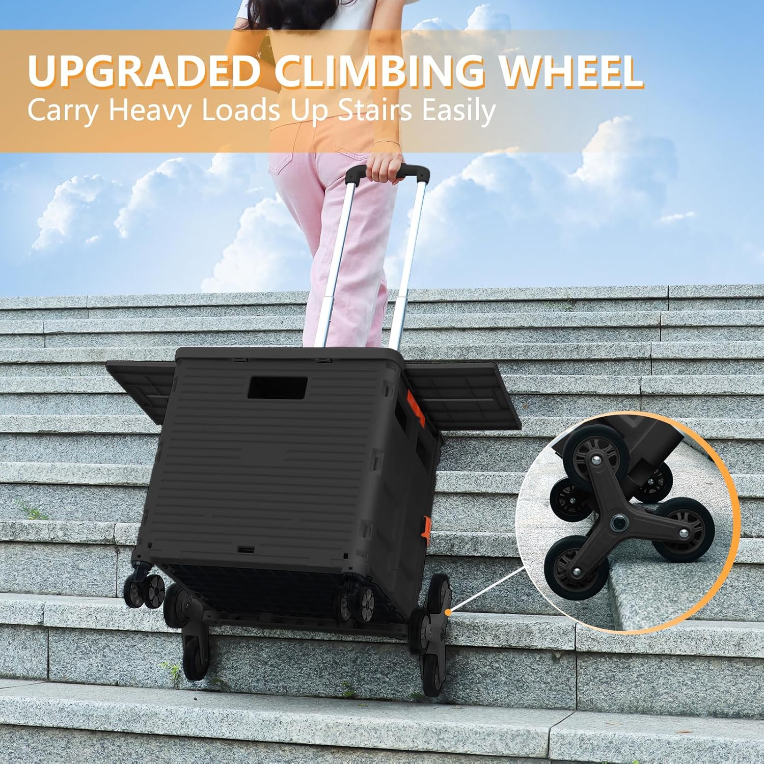 Collapsible Stair-Climbing Utility Cart