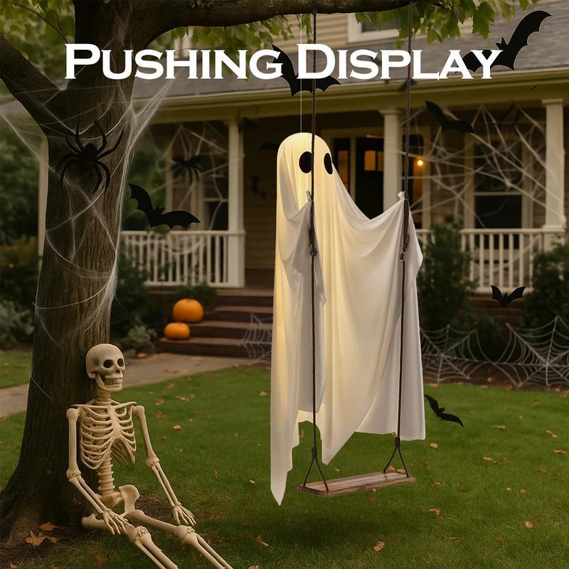 Light-Up Swinging Ghost Halloween Decoration